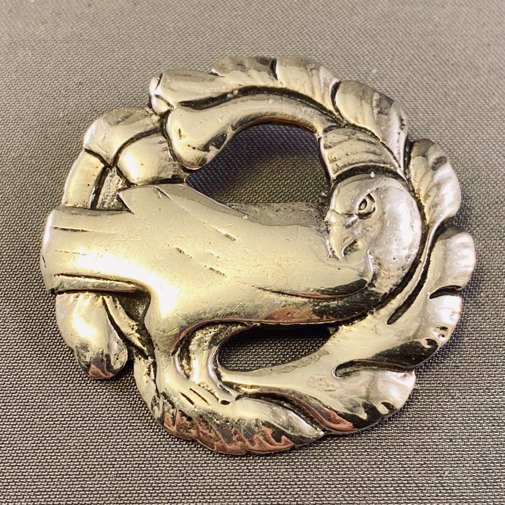 Vintage Silver Georg Jensen-style Dove Brooch Pin